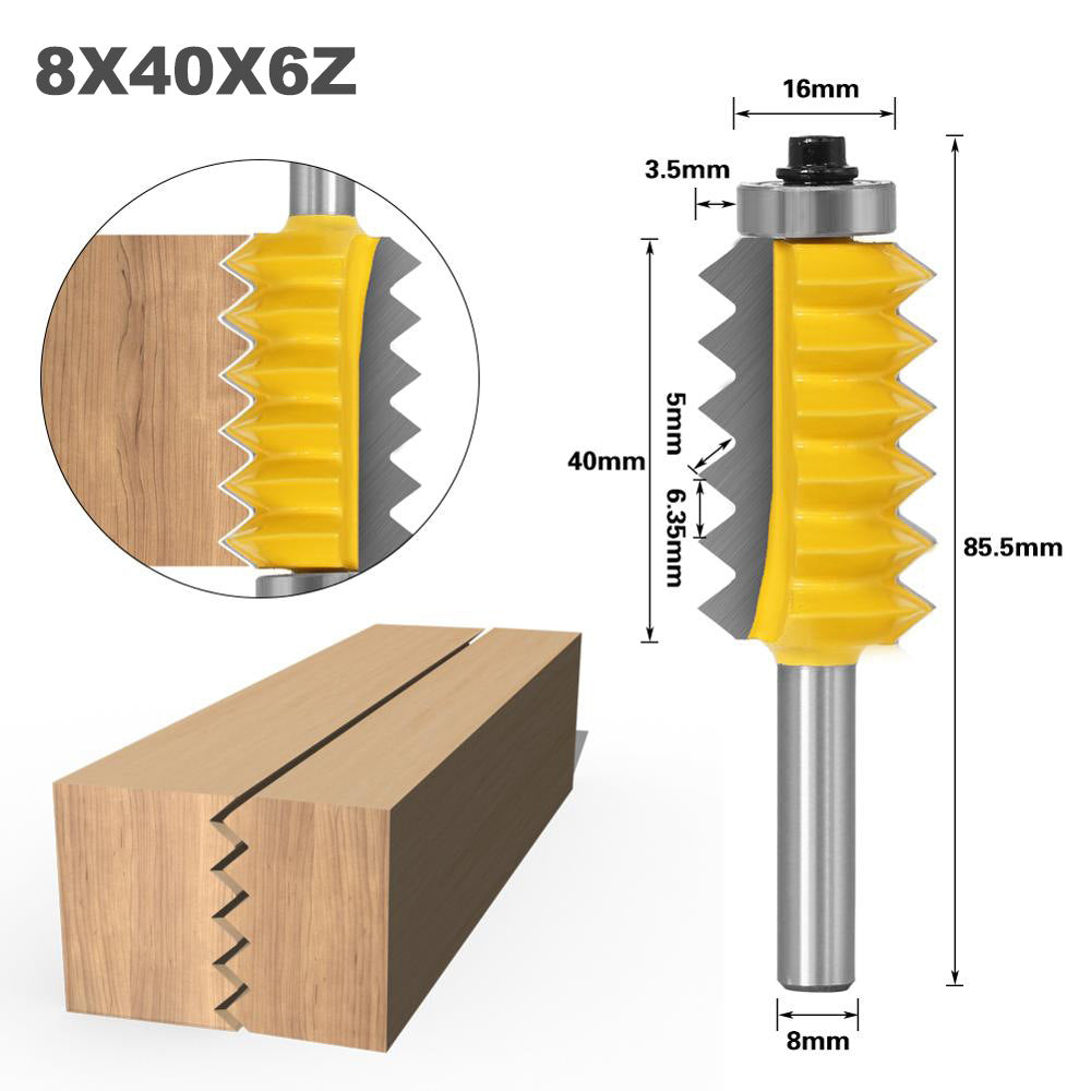 8 handle multi-tooth tenon knife woodworking line cutter slotting cutter woodworking milling cutter splicing cutter wave cutter