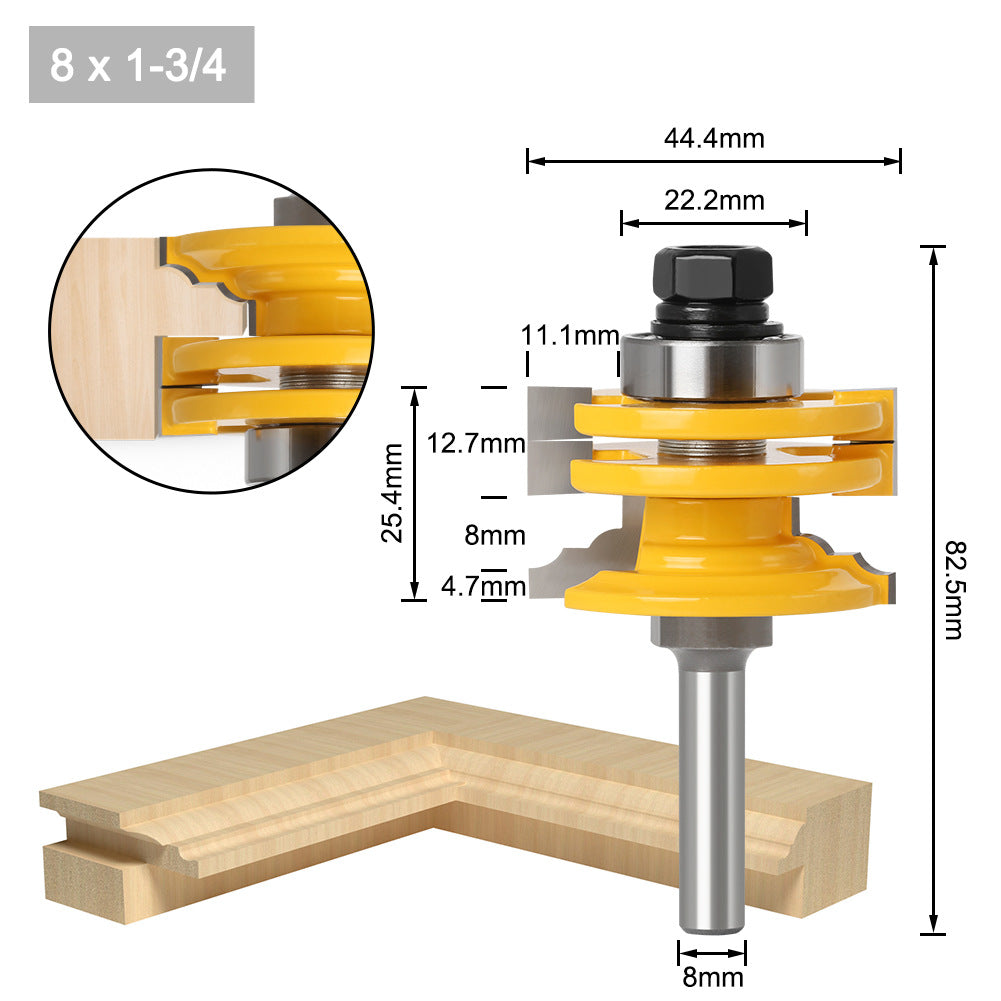 8 handle reversible door and window tenon knife woodworking milling cutter cabinet door knife glass door and window knife woodworking engraving cutter tenon knife
