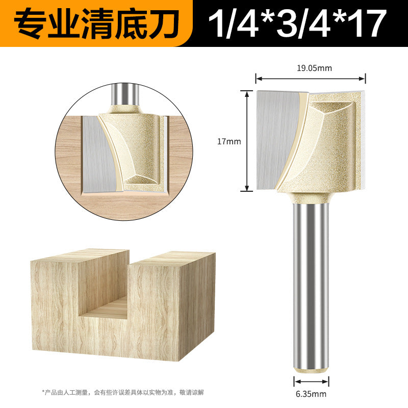 Professional grade bottom cleaning knife 1/4 handle 1/2 handle slotting knife flat bottom knife trimming machine engraving machine milling cutter complete specifications