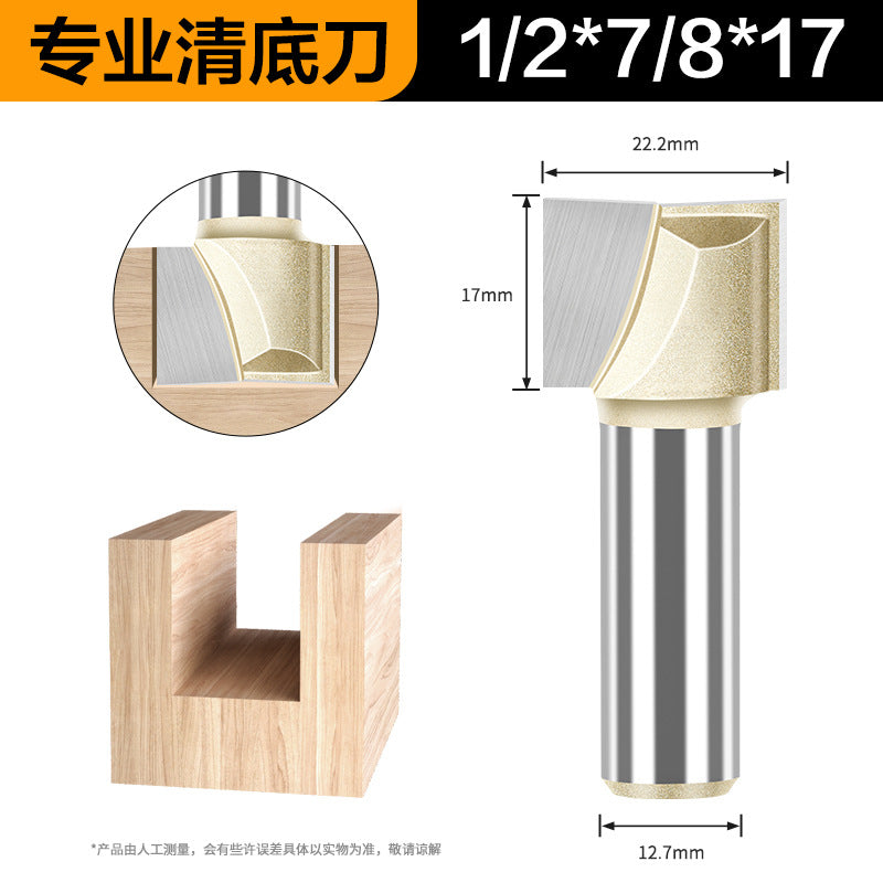 Professional grade bottom cleaning knife 1/4 handle 1/2 handle slotting knife flat bottom knife trimming machine engraving machine milling cutter complete specifications