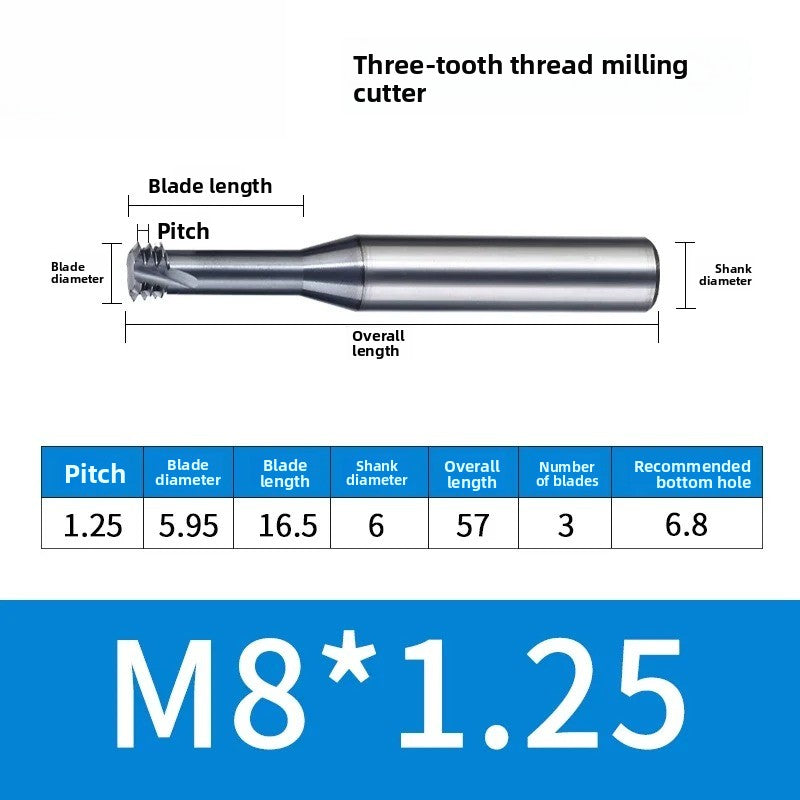Carbide Thread Mill Single / Triple / Full Flute HRC65