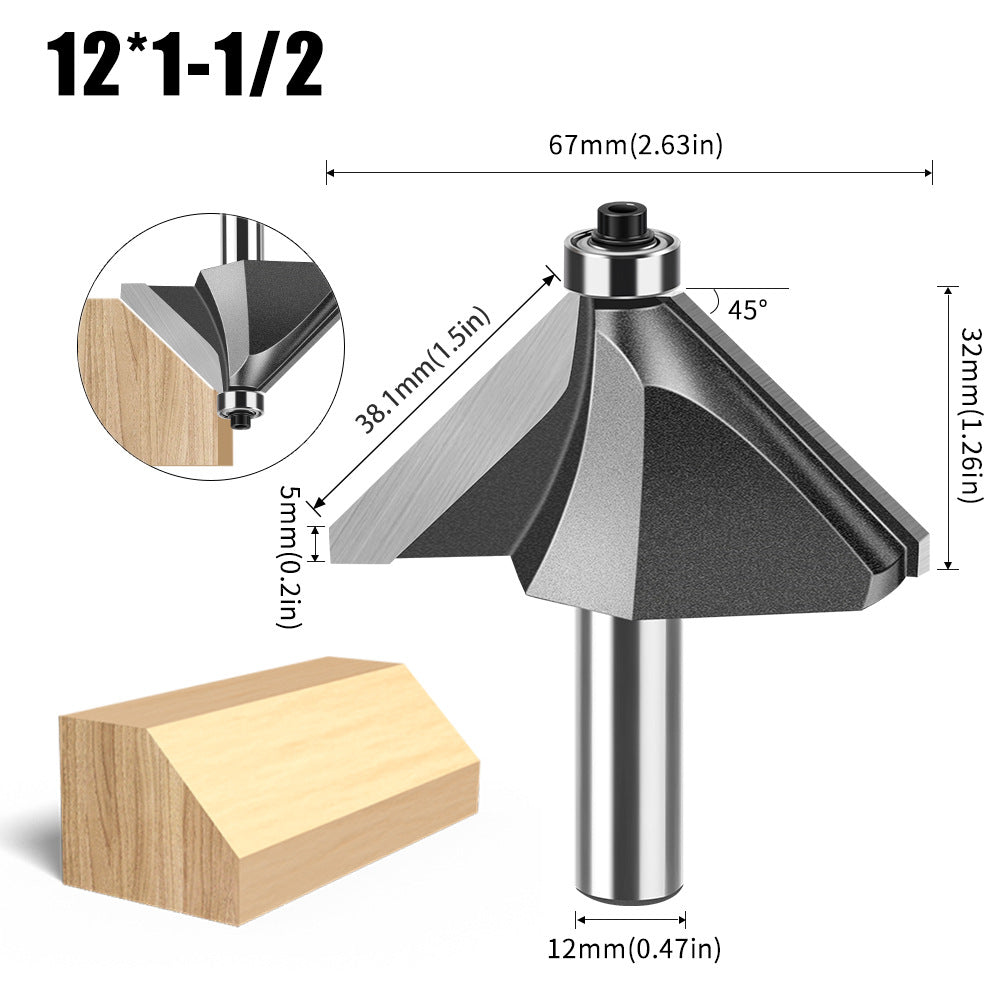 6 handle 12 handle 45 degree bevel knife woodworking milling cutter trimming machine engraving cutter head 45 degree chamfer knife bevel knife