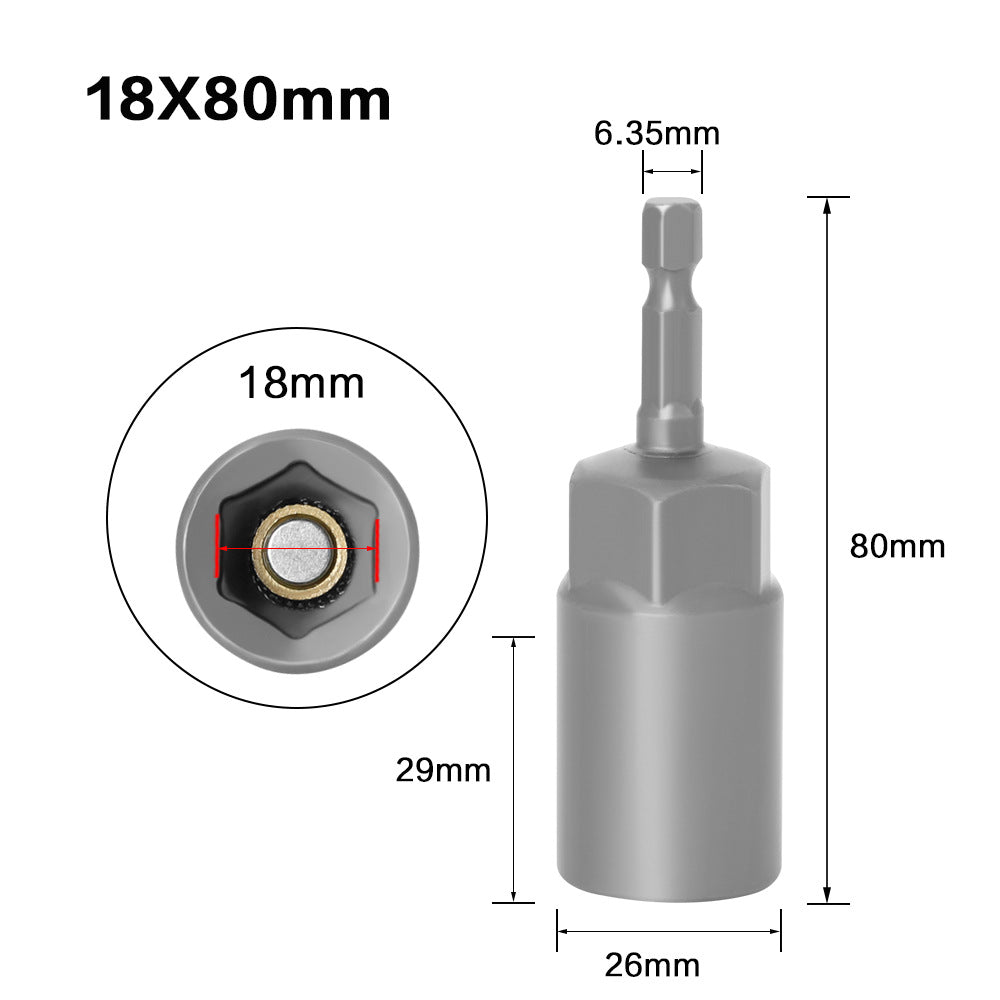 Hexagonal Shank Deepening Sleeve Pneumatic Deepening Sleeve Inner Hexagonal Wind Head Nut Quick Sleeve Tool