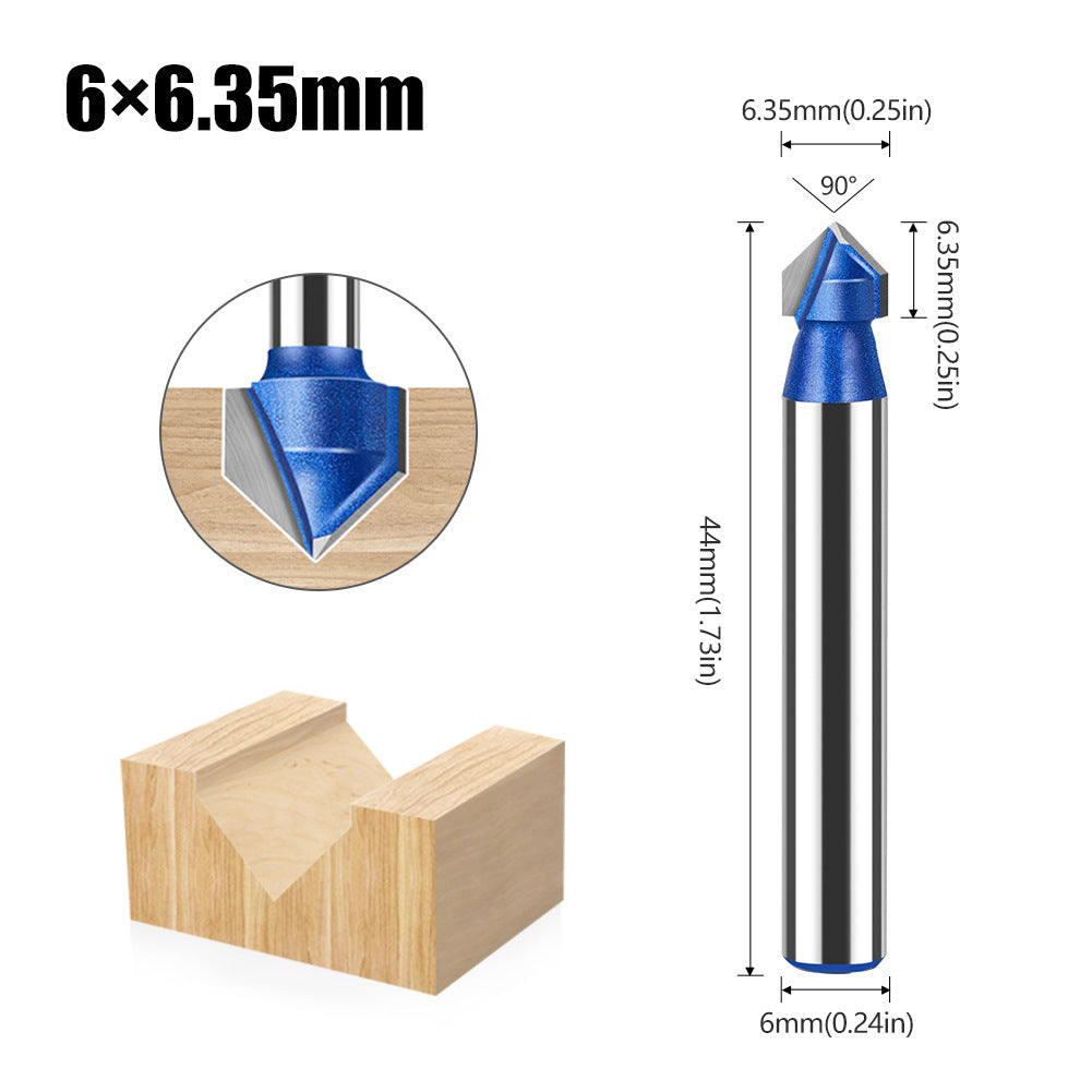 Professional grade 90-degree V-shaped knife woodworking milling cutter trimming machine cutter head aluminum-plastic panel slotting integrated wall folding knife