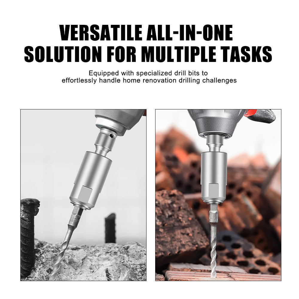 Upgraded version of electric wrench, square handle, four pits, electric hammer head, round handle, two pits and two slots, variable impact drill bit conversion head