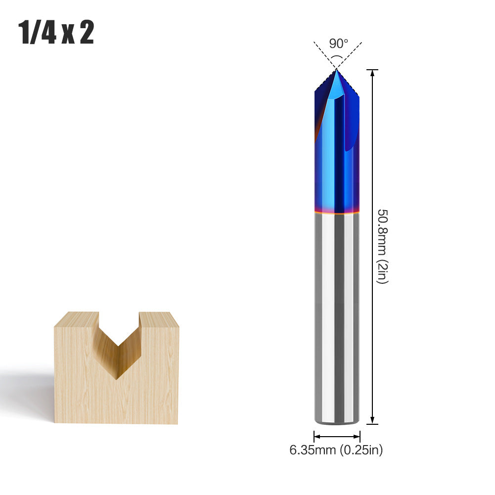 3 edge 60 degree 90 degree integral alloy slotting knife relief carving knife double edge slope coating end mill v type milling cutter