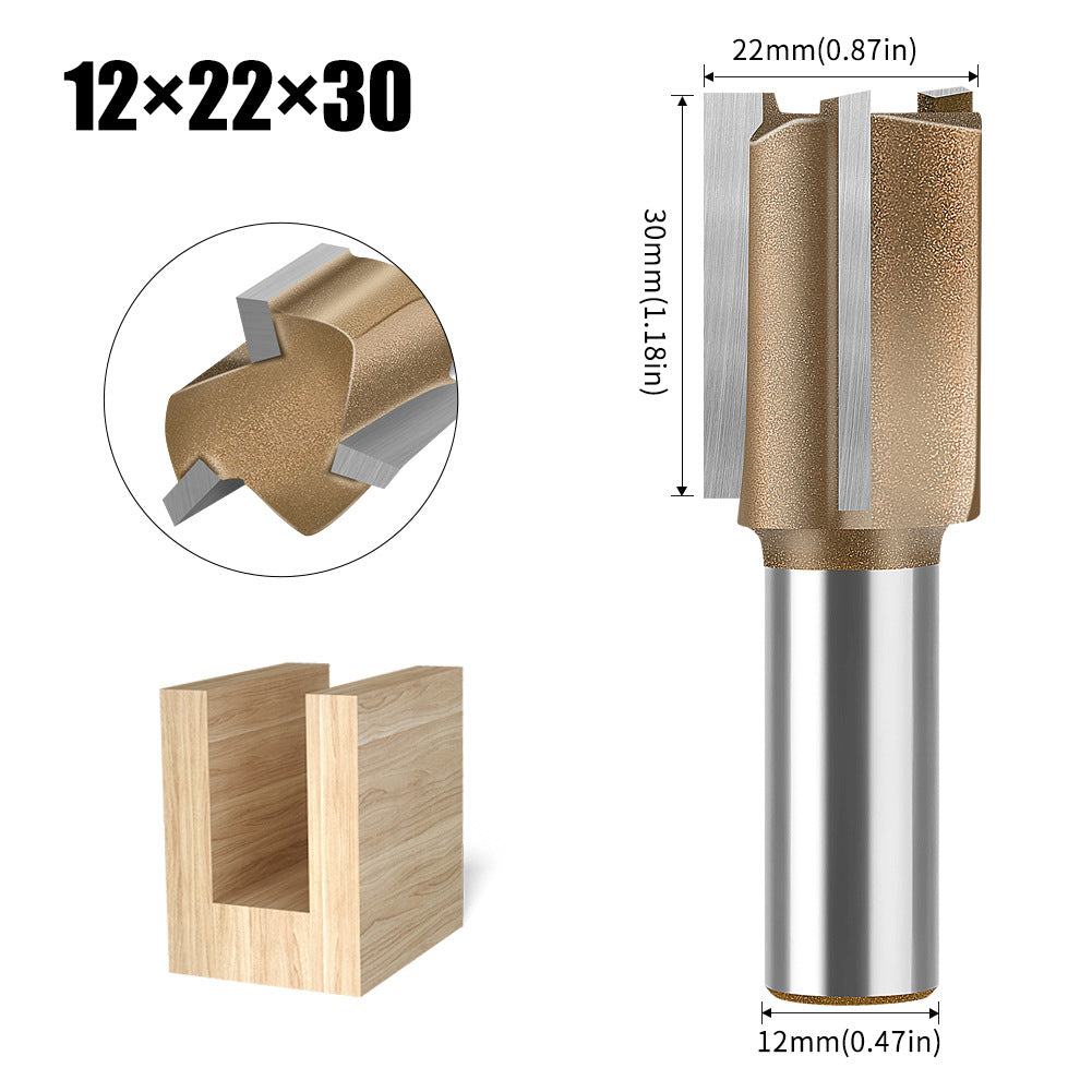 Professional grade three-edged straight knife 6 handles woodworking special milling cutter head slotting knife woodworking knife trimming grooving knife 12 handles