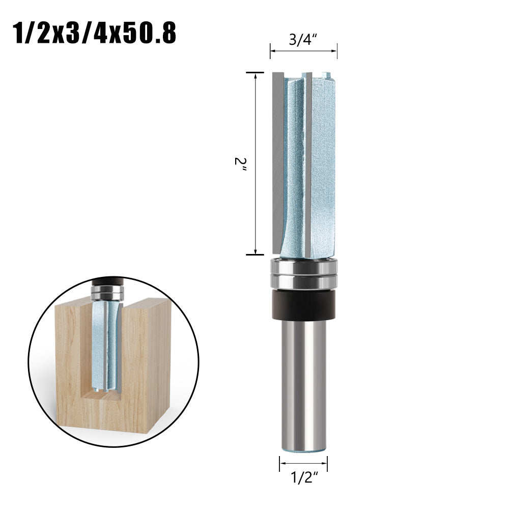 Woodworking professional grade three-blade bearing straight knife slotting knife trimming knife double bearing handle with bearing straight knife engraving machine knife