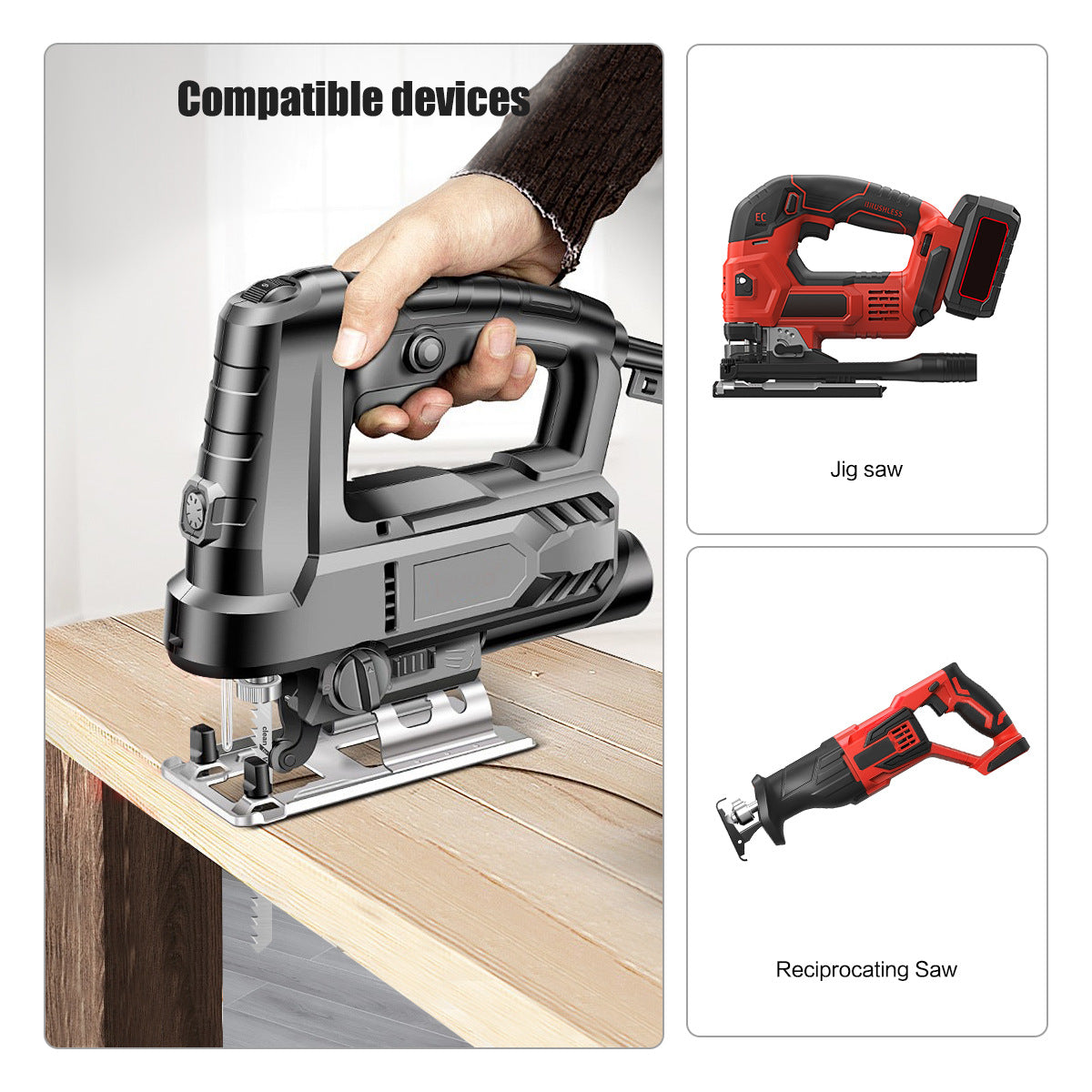 Woodworking curve saw blade 75-piece set, rough tooth saw blade set, solid wood aluminum alloy plastic cutting electric drill accessories