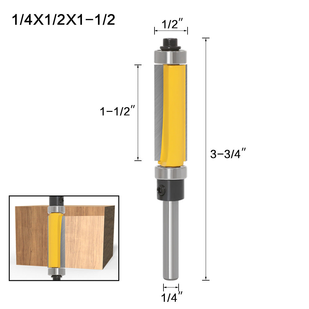 High-grade copy trimming cutter woodworking router woodworking milling cutter copy slotting cutter double bearing trimming cutter