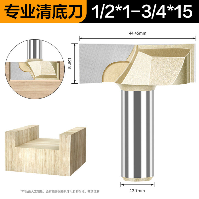 Professional grade bottom cleaning knife 1/4 handle 1/2 handle slotting knife flat bottom knife trimming machine engraving machine milling cutter complete specifications