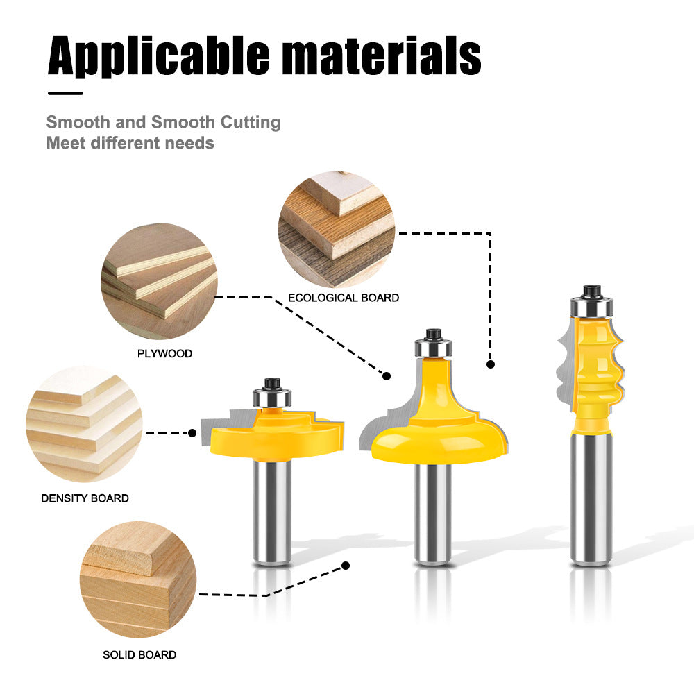 3-Piece photo frame cutter woodworking milling cutter set panel cutter European photo frame line cutter classical line cutter