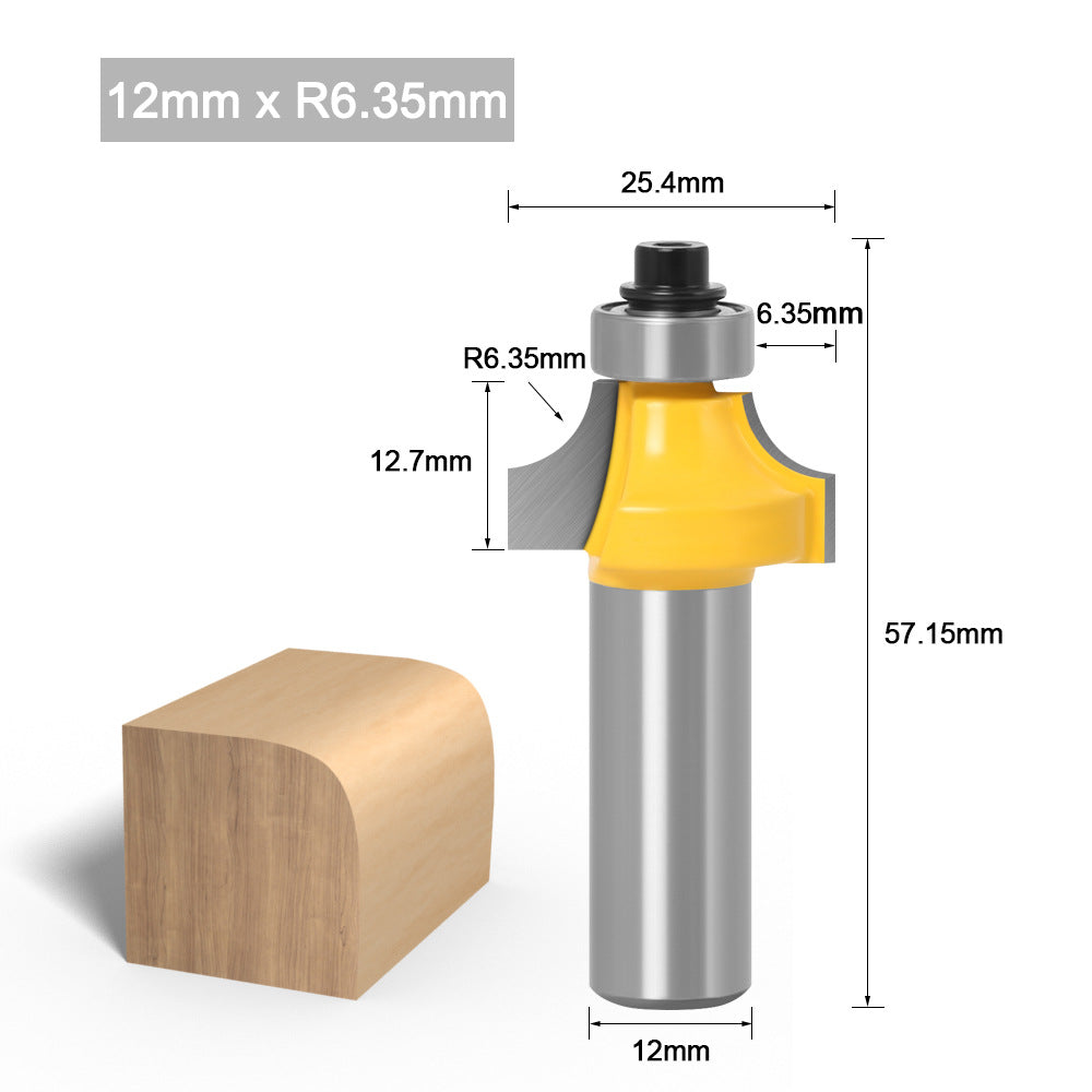 7-Piece set of fillet knife 1/2 handle 12 handle, woodworking milling cutter slotting knife trimming machine R chamfering knife engraving machine gong knife