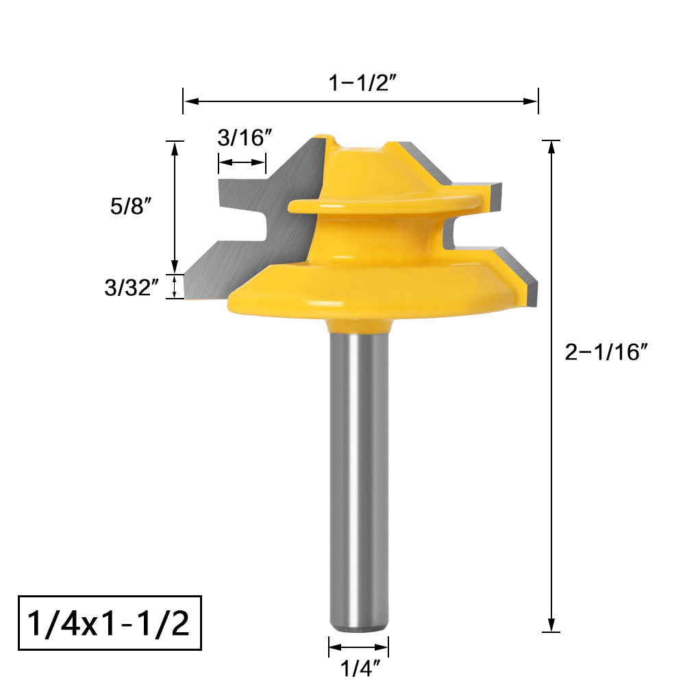 Cross-border special supply of 6mm handle 45 degree tenon knife puzzle knife right angle cutter wood milling cutter 45 degree 45 degree tenon knife