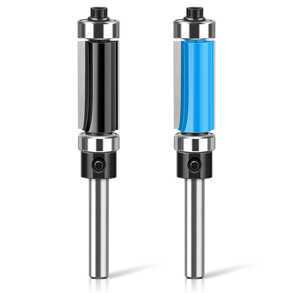 Double Bearing Trimming Knife Double Blade Straight Knife Woodworking Knife, Bakelite Milling Trimming Machine Gong Milling Cutter 1/4 * 12.7 * 25.4