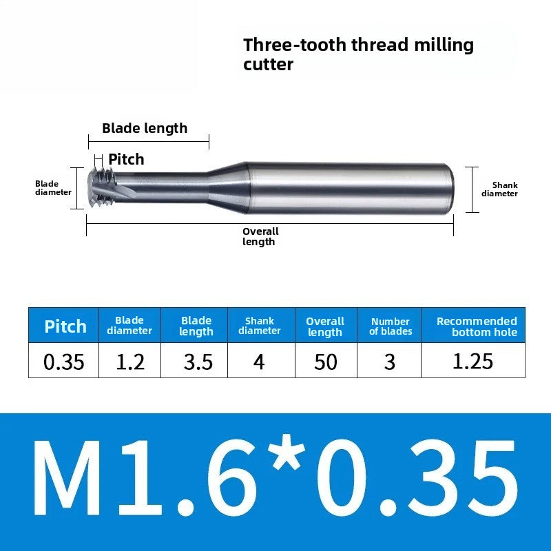 Carbide Thread Mill Single / Triple / Full Flute HRC65