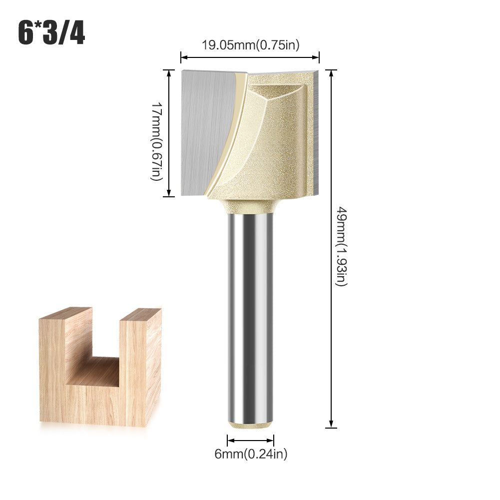 Professional grade 6 handle 12 handle bottom cleaning knife slotting knife flat bottom cutter milling bottom engraving machine carbide woodworking milling cutter