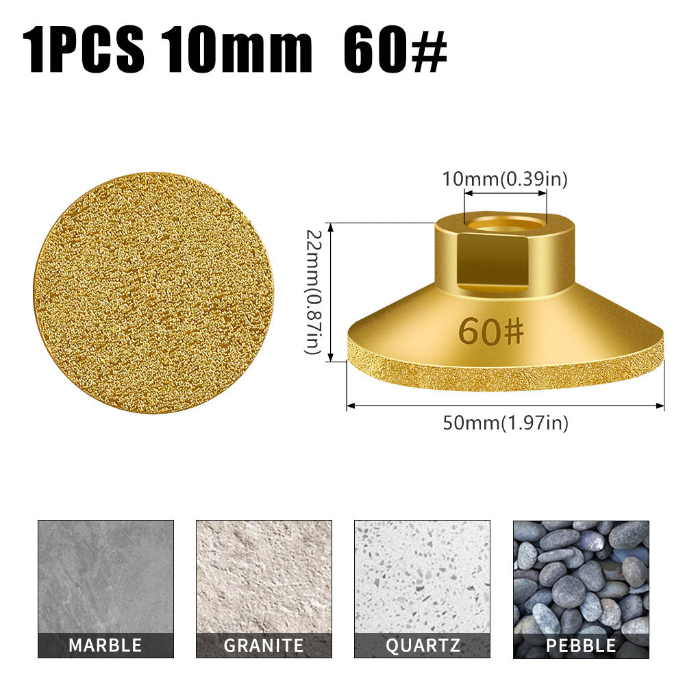 Brazed flat grinding head M10 flat grinding head quartz stone marble polishing and grinding artifact angle grinder brazed flat grinding head