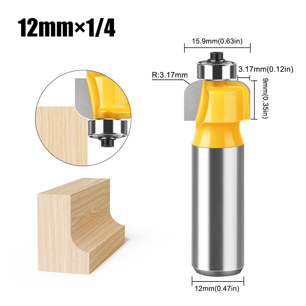 1/2 handle woodworking chamfer knife with bearing trimming knife CNC engraving knife pattern knife woodworking milling cutter