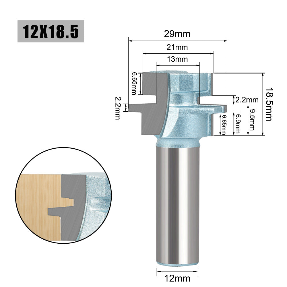 Woodworking milling cutter 8 handle 1/2 handle oblique tooth tenon cutter floor cutter woodworking cutter splicing cutter trimming machine engraving machine cutter head