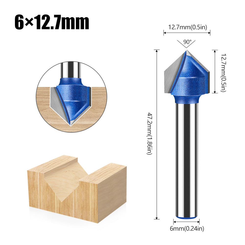 Professional grade 90-degree V-shaped knife woodworking milling cutter trimming machine cutter head aluminum-plastic panel slotting integrated wall folding knife