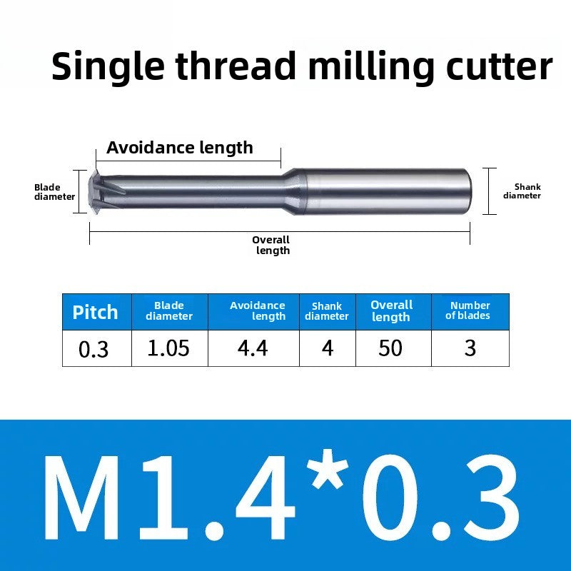 Carbide Thread Mill Single / Triple / Full Flute HRC65