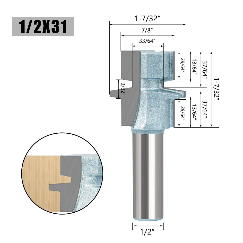 Woodworking milling cutter 8 handle 1/2 handle oblique tooth tenon cutter floor cutter woodworking cutter splicing cutter trimming machine engraving machine cutter head