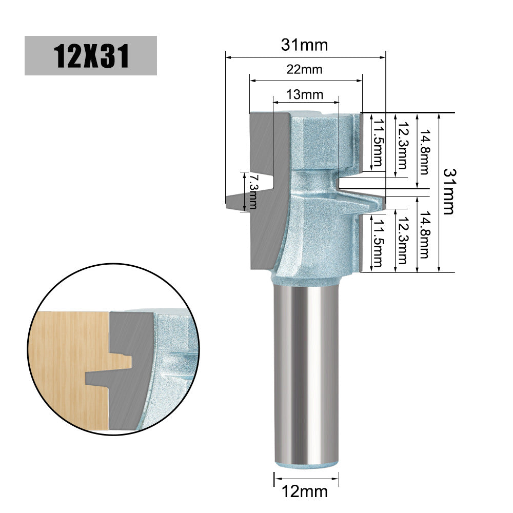 Woodworking milling cutter 8 handle 1/2 handle oblique tooth tenon cutter floor cutter woodworking cutter splicing cutter trimming machine engraving machine cutter head