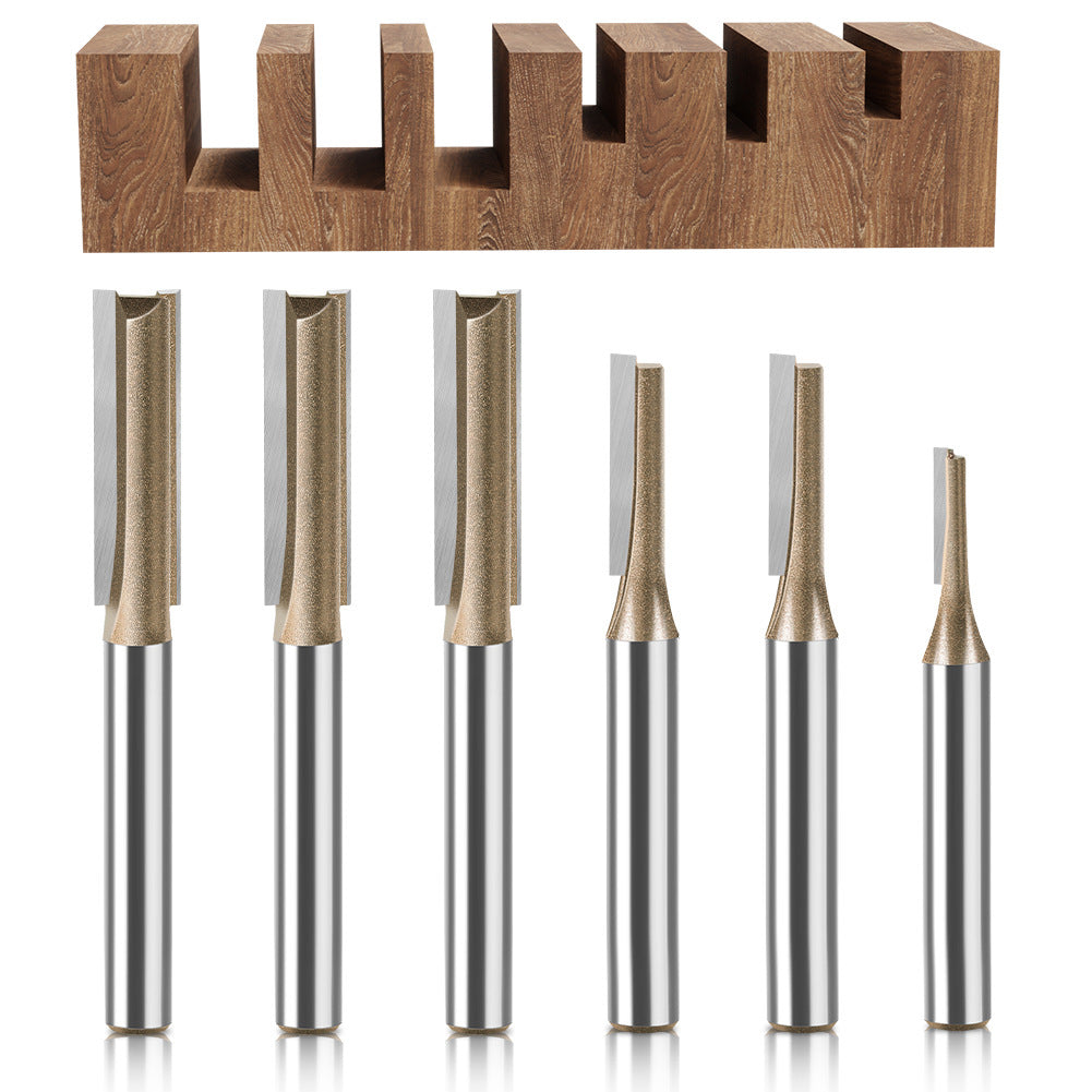 20-Piece set of 1/4 handle professional grade alloy double-edged straight knife slotting knife woodworking milling cutter grooving knife trimming machine engraving