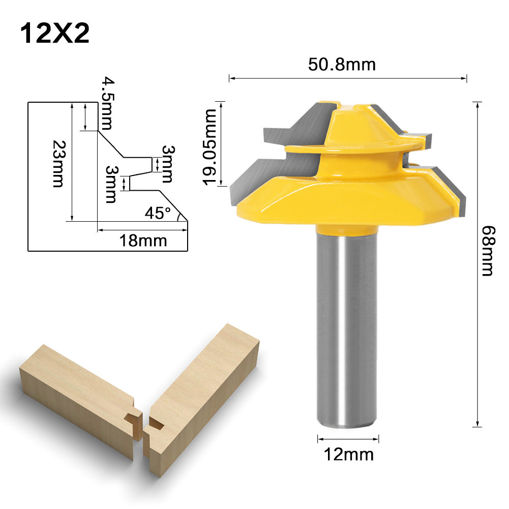 45 degree tenon cutter 1/2 * 1-3/8 woodworking milling cutter slotting cutter trimming machine cutter head engraving machine gong cutter