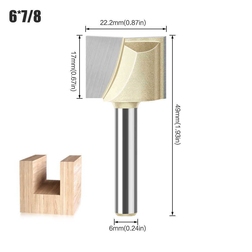 Professional grade 6 handle 12 handle bottom cleaning knife slotting knife flat bottom cutter milling bottom engraving machine carbide woodworking milling cutter