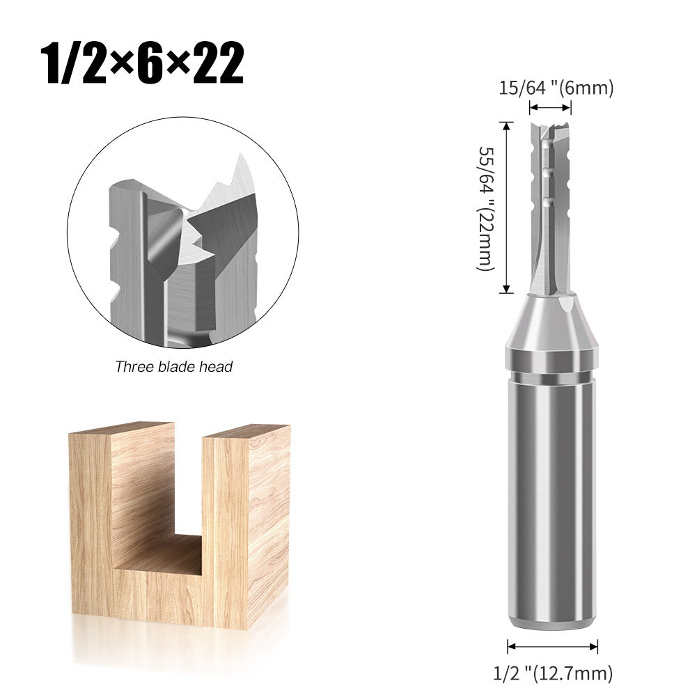 Industrial grade TCT three-edge cutting knife straight knife integral tungsten steel alloy, fast drilling and cutting