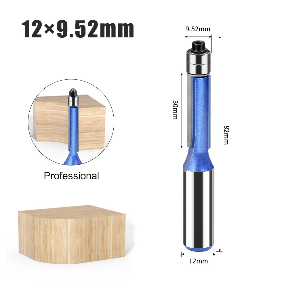 Professional grade head double bearing trimming knife 1/2 handle 12 handle trimming machine knife head woodworking side milling cutter trimming knife