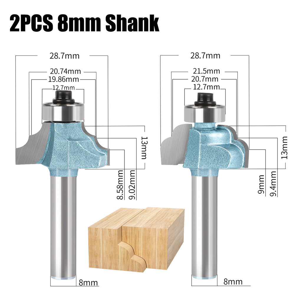 Double R line cutter woodworking milling cutter wave arc strip cutter 2-piece line cutter tungsten steel milling cutter door bucket line decorative line