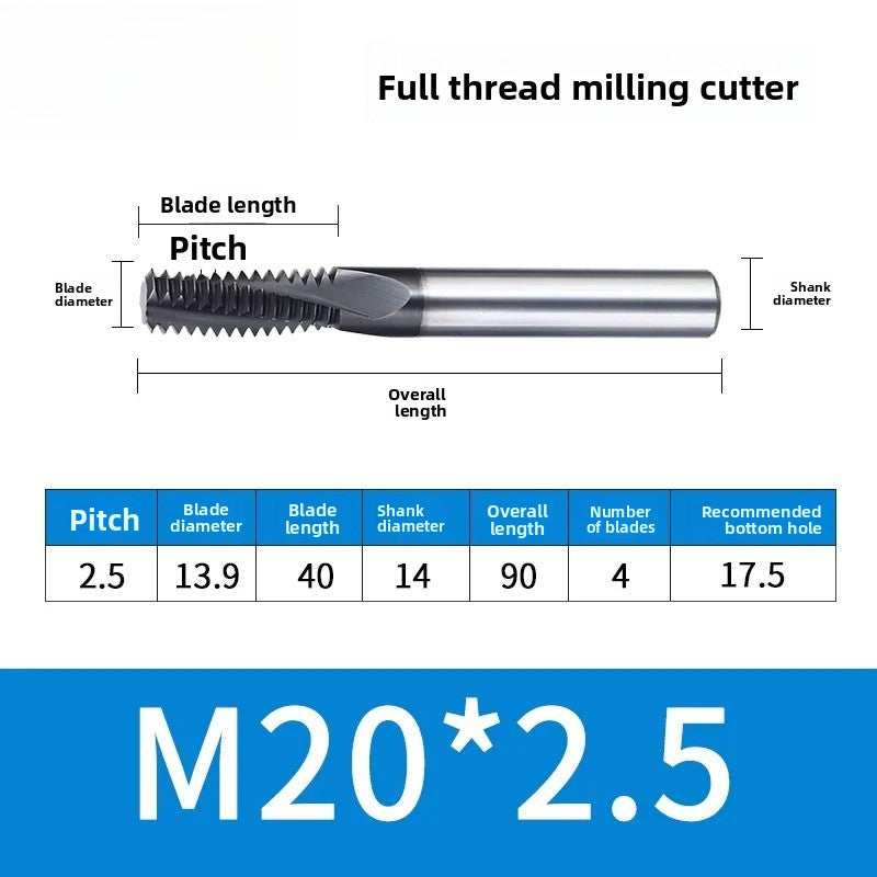 Carbide Thread Mill Single / Triple / Full Flute HRC65