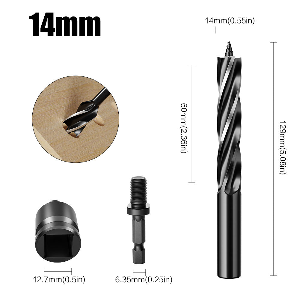 Hexagonal shank hole opener, four-slot four-blade woodworking drill set, outdoor manual multi-purpose drill