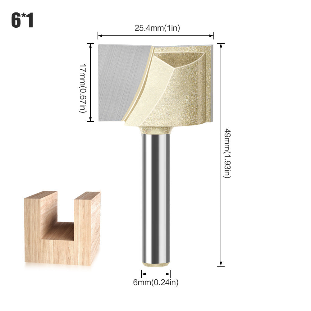 Professional grade 6 handle 12 handle bottom cleaning knife slotting knife flat bottom cutter milling bottom engraving machine carbide woodworking milling cutter