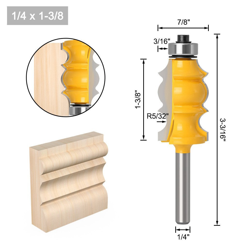 1/4 handle 6 handle double leaf armrest knife double leaf armrest knife engraving machine milling cutter line cutter woodworking milling cutter woodworking knife