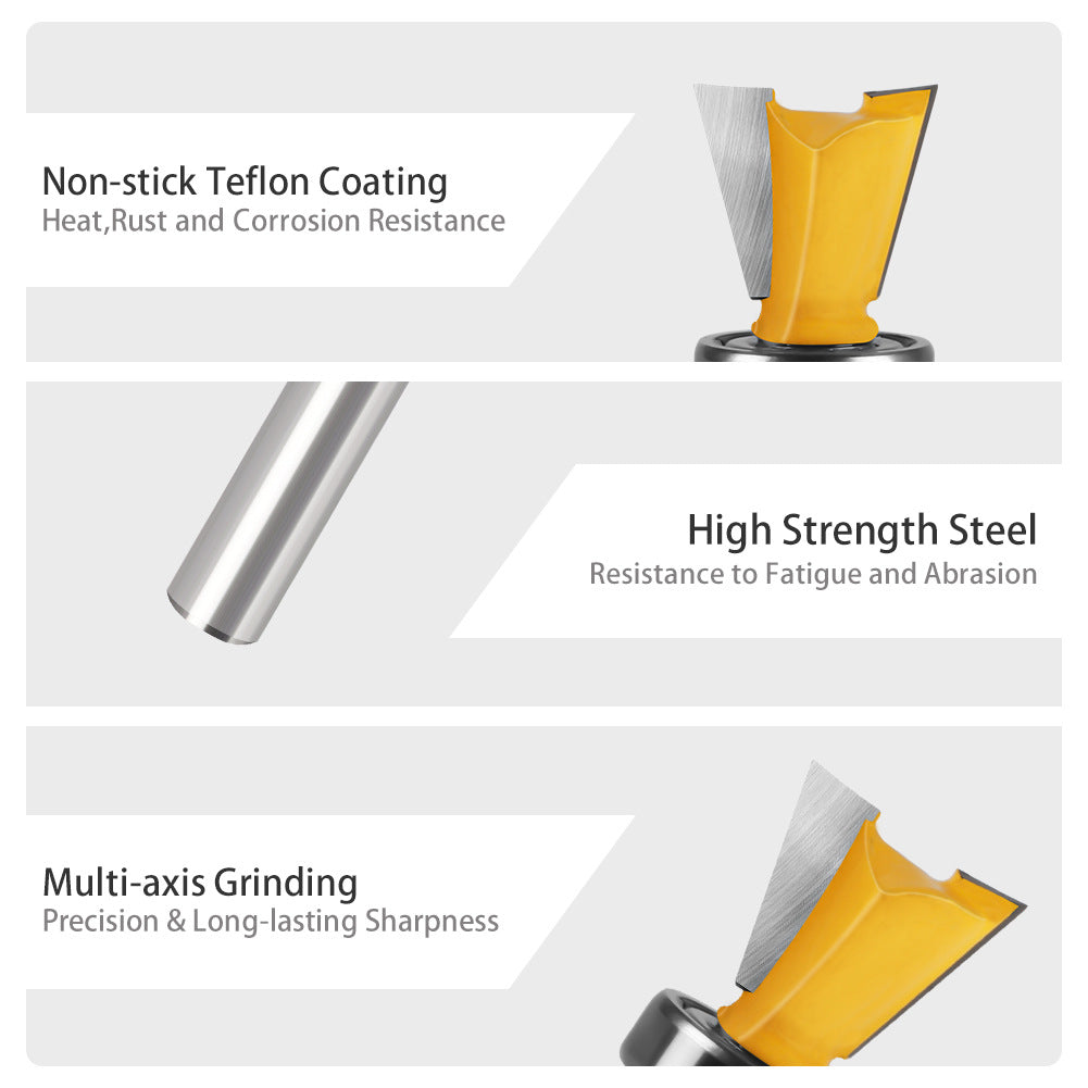 Bearing imitation dovetail knife slotting trimming machine head mouth < unk > knife 1/4 handle tenon knife engraving machine woodworking milling cutter