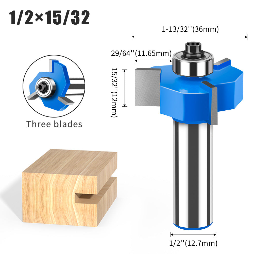 Three-blade ball T-knife Metric 5mm-12mm slotting knife Woodworking slotting milling cutter T-slot knife Engraving machine