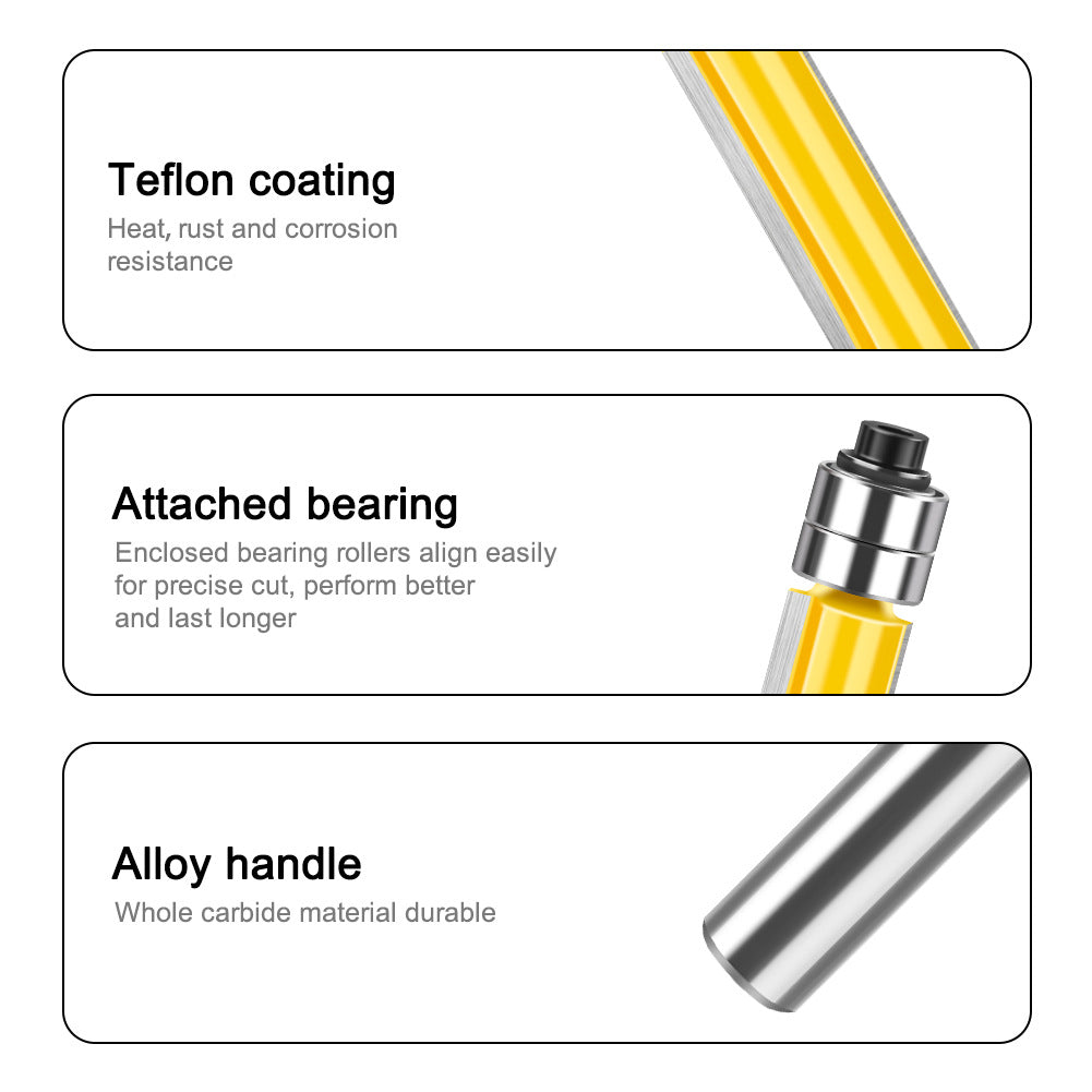 8 handle head double bearing trimming knife tungsten steel imitation woodworking milling cutter slotting flat edge knife alloy blade head set