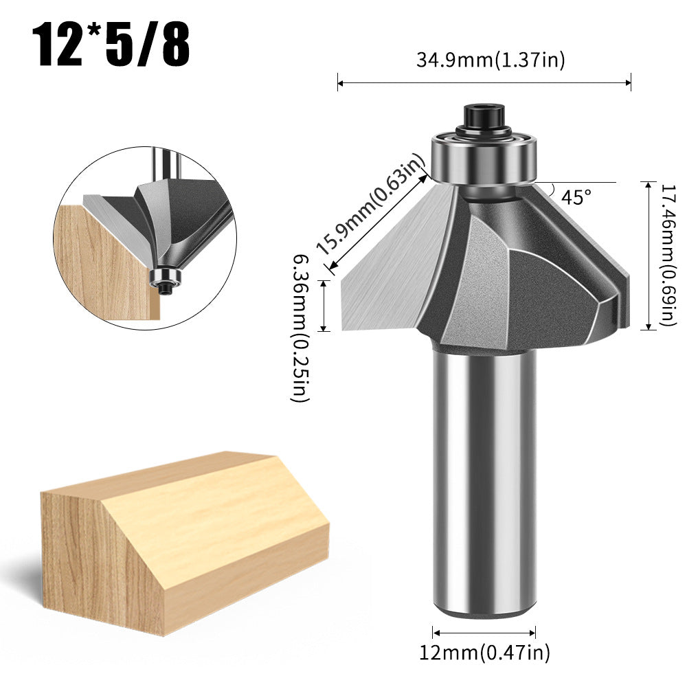 6 handle 12 handle 45 degree bevel knife woodworking milling cutter trimming machine engraving cutter head 45 degree chamfer knife bevel knife
