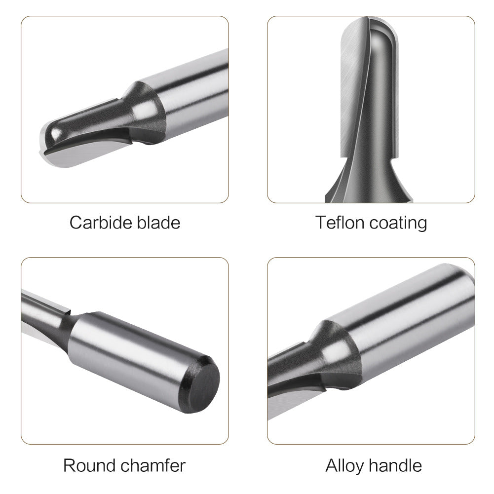 1/2 shank 12 shank deep round bottom cutter, woodworking milling cutter slotting cutter trimming machine tool head engraving machine bakelite gong cutter
