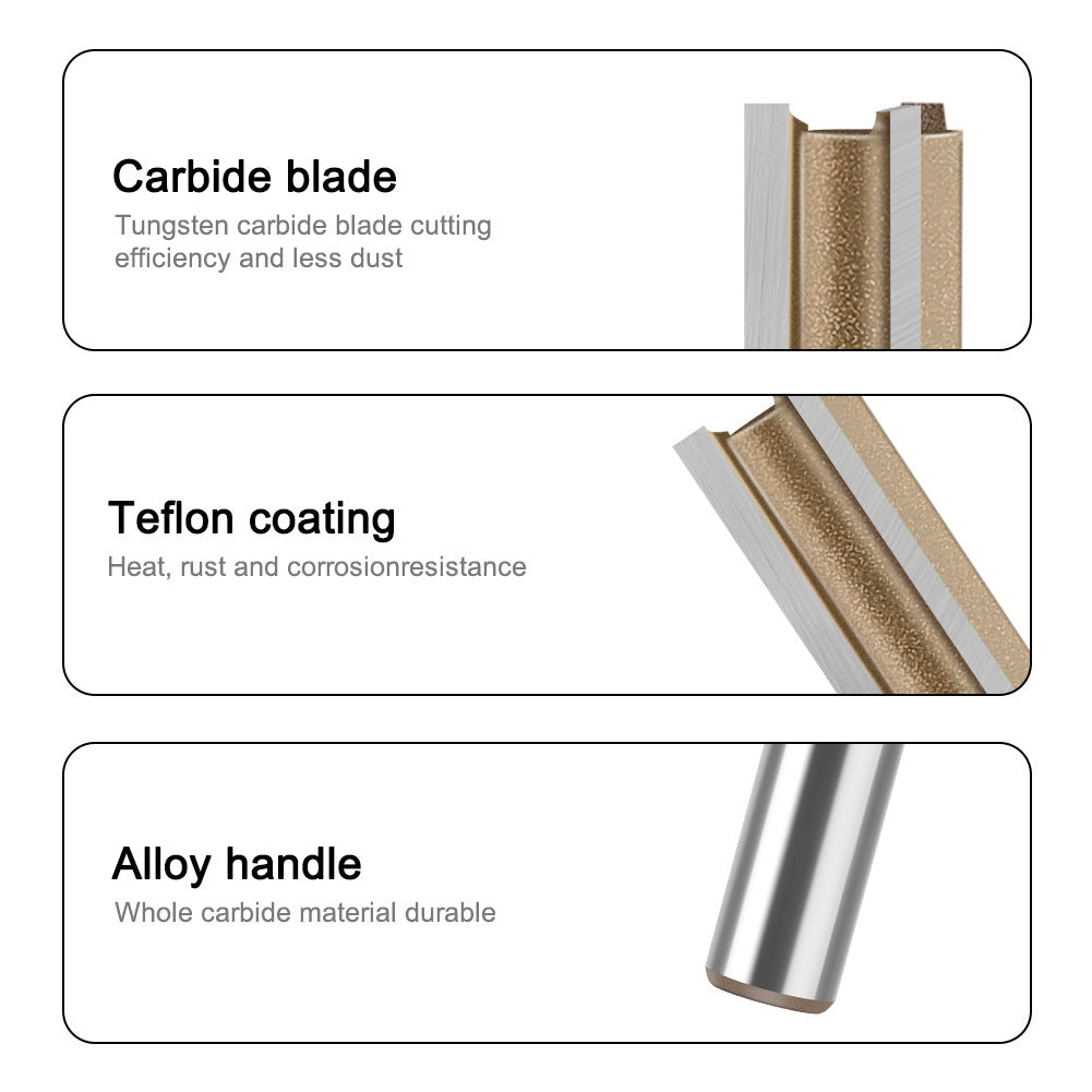 1/2 handle professional grade three-blade straight knife woodworking special milling cutter head slotting knife woodworking knife trimming grooving knife flat bottom