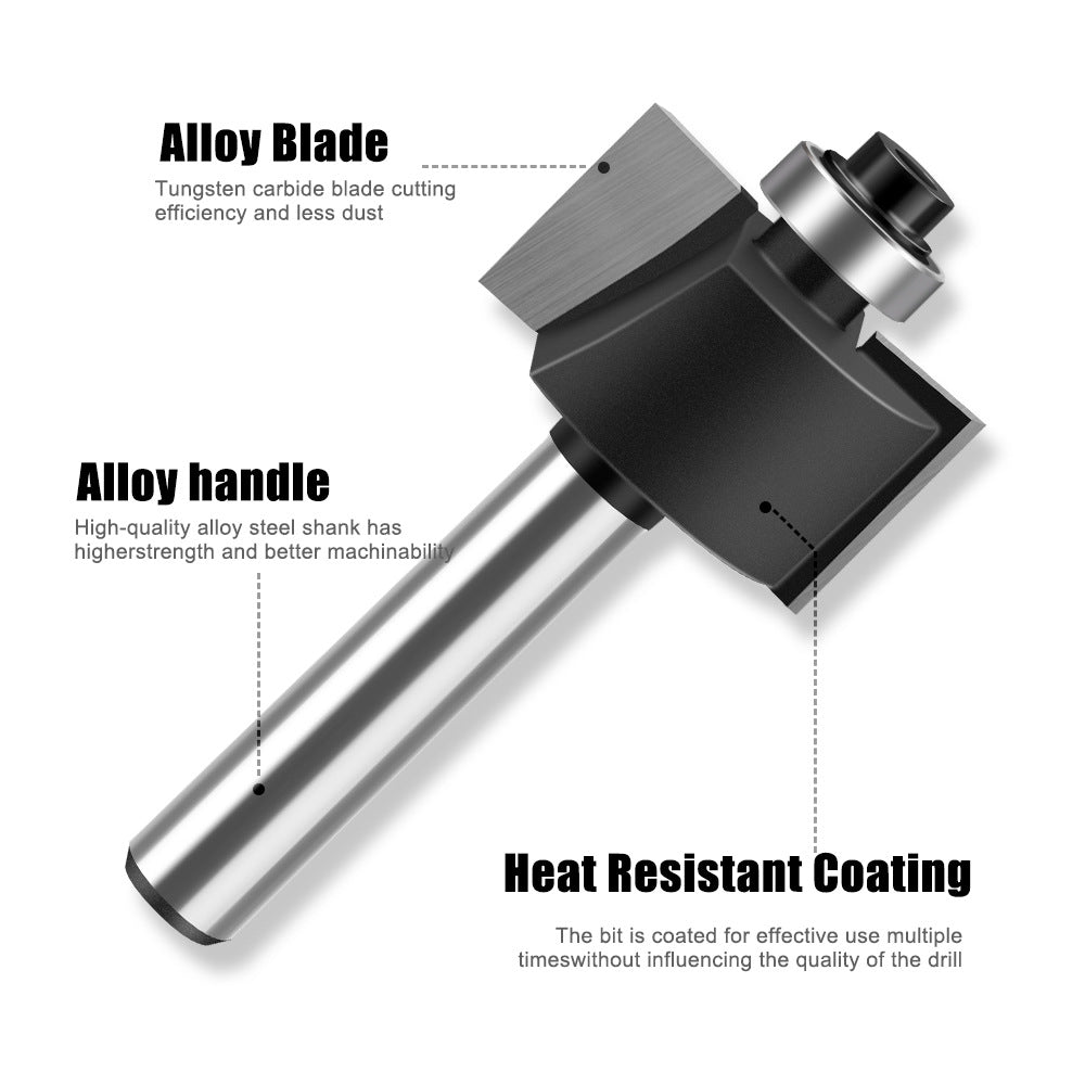 1/4 handle ball t-type knife slot knife slotting knife foreign trade export woodworking milling cutter with double-edge ball T-type cutter head