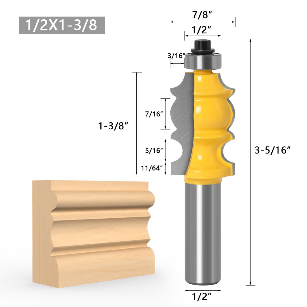 High-grade 1/2 shank double-leaf armrest cutter engraving machine milling cutter line cutter woodworking milling cutter woodworking cutter