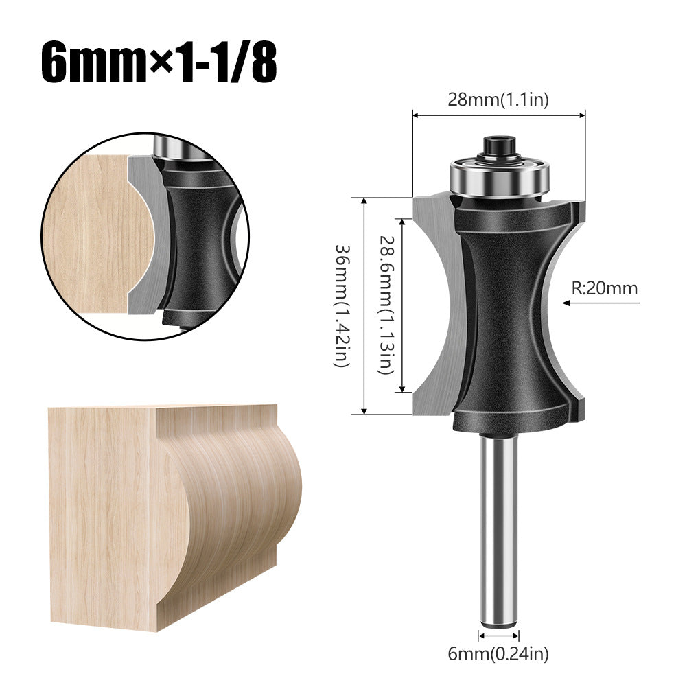 Bearing flat bottom arc knife engraving machine wood board rounded corner cutter woodworking milling cutter stair floor cutter gong milling cutter