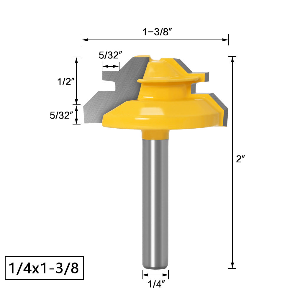 Cross-border special supply of 6mm handle 45 degree tenon knife puzzle knife right angle cutter wood milling cutter 45 degree 45 degree tenon knife
