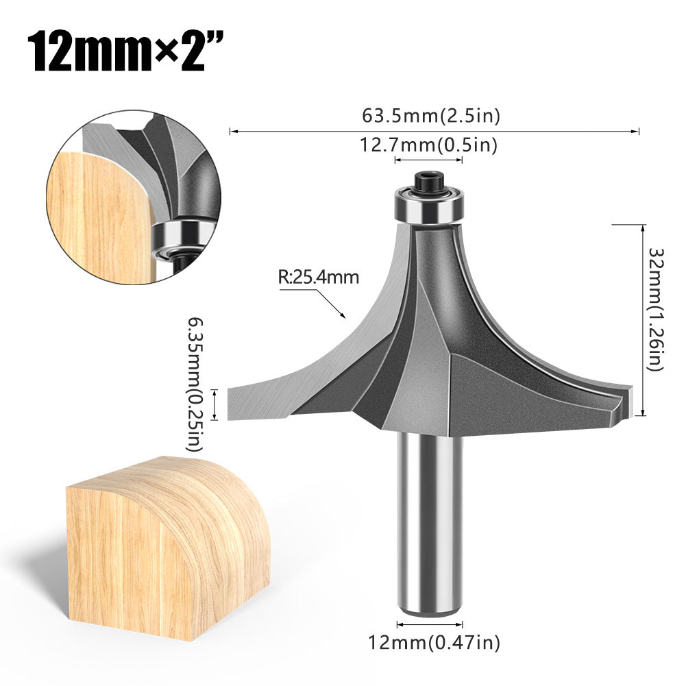 6 handle 12 handle fillet knife tungsten steel alloy woodworking milling cutter R chamfer trimming machine slotting engraving machine blade