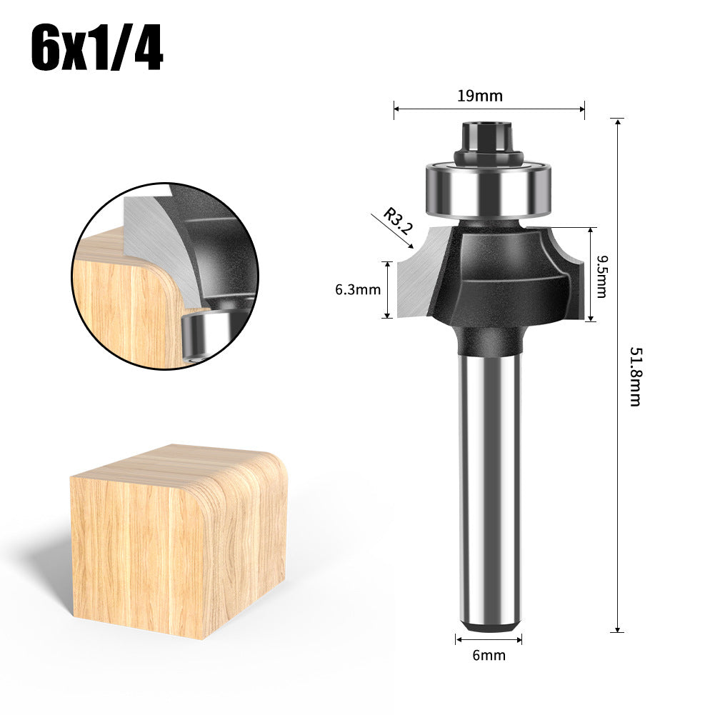 6 handle 12 handle fillet knife tungsten steel alloy woodworking milling cutter R chamfer trimming machine slotting engraving machine blade